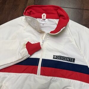 Vintage DESCENTE 1/2 Zip Pullover Ski Jacket Size‎ XS USA Kangaroo Zip Pocket